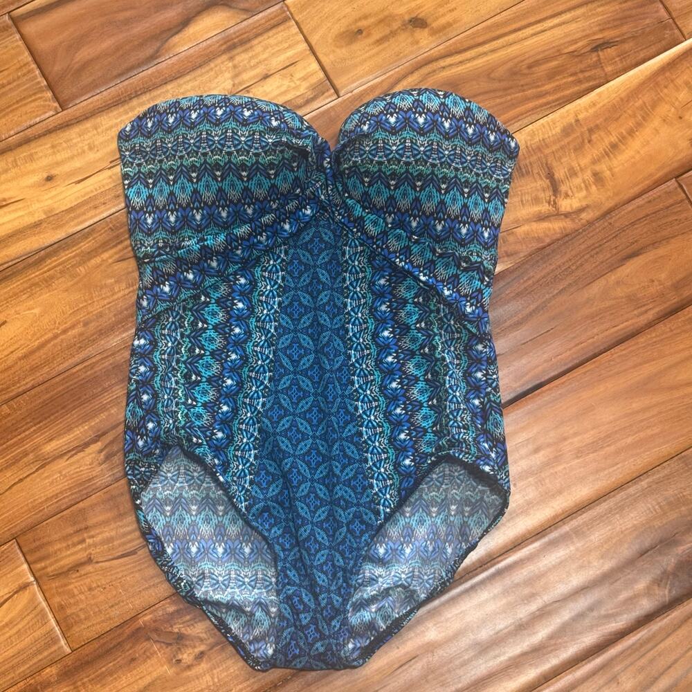 MiracleSuit Seville Strapless Swimsuit Padded Bra MISSING REMOVABLE STRAPS Sz 12